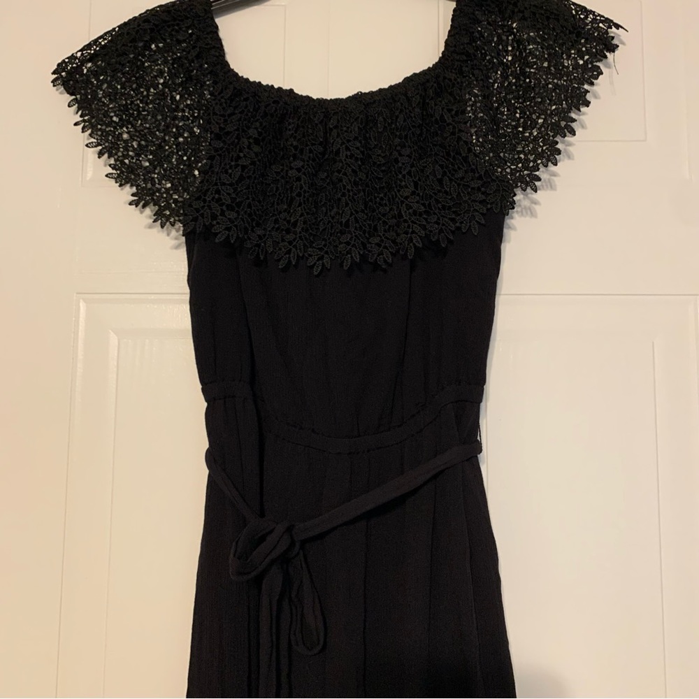 Black dress with lace sleeves